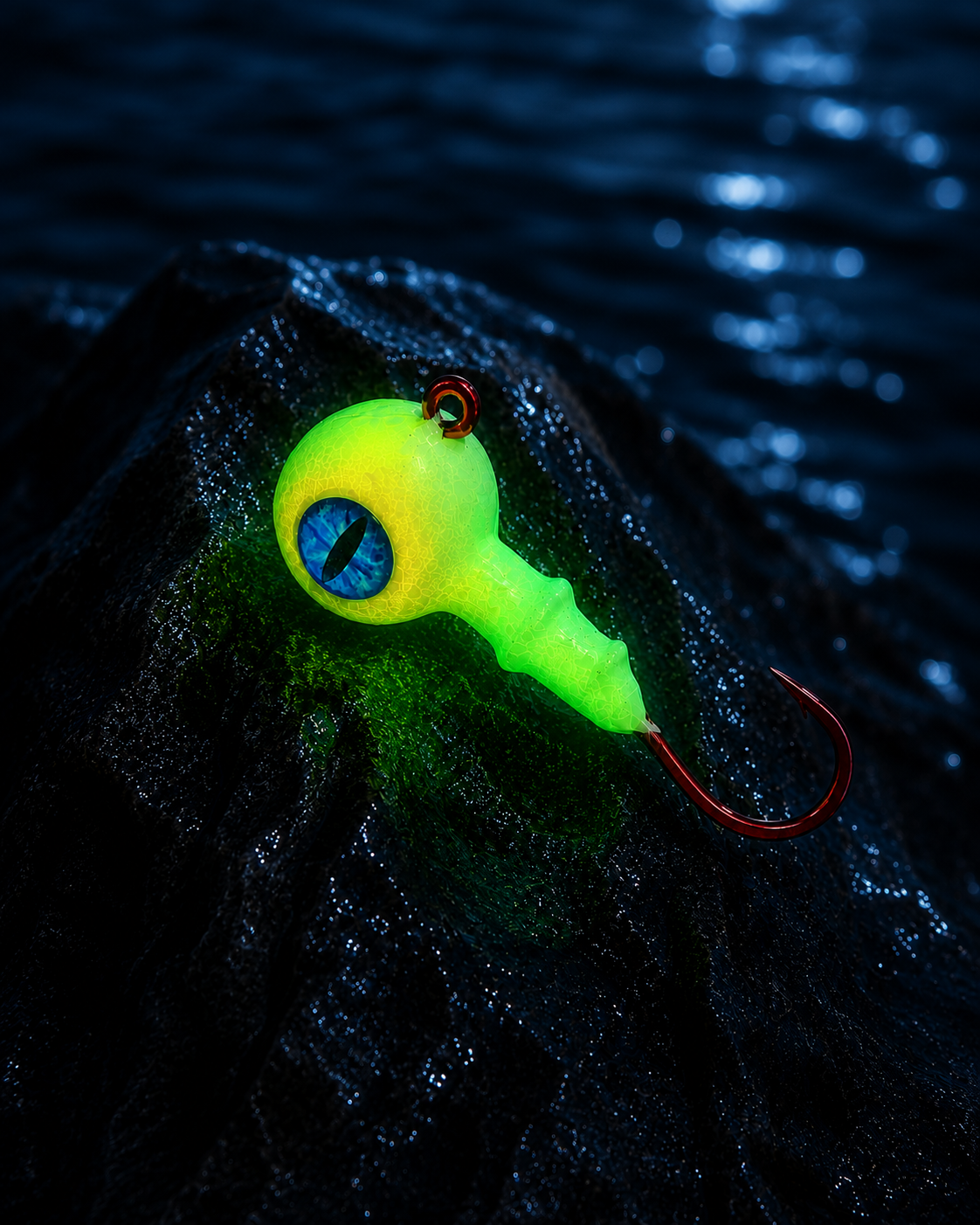 B&B GLow Round Eye Jig Head - Super Glow